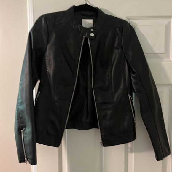 Vila Leather Look Biker Jacket - Picture 5 of 7
